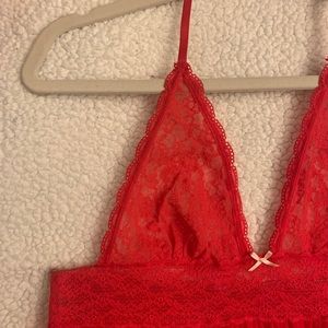 Valentine’s Day Split front red lace baby doll